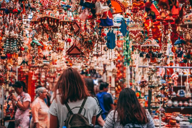 tourists at little India, Singapore